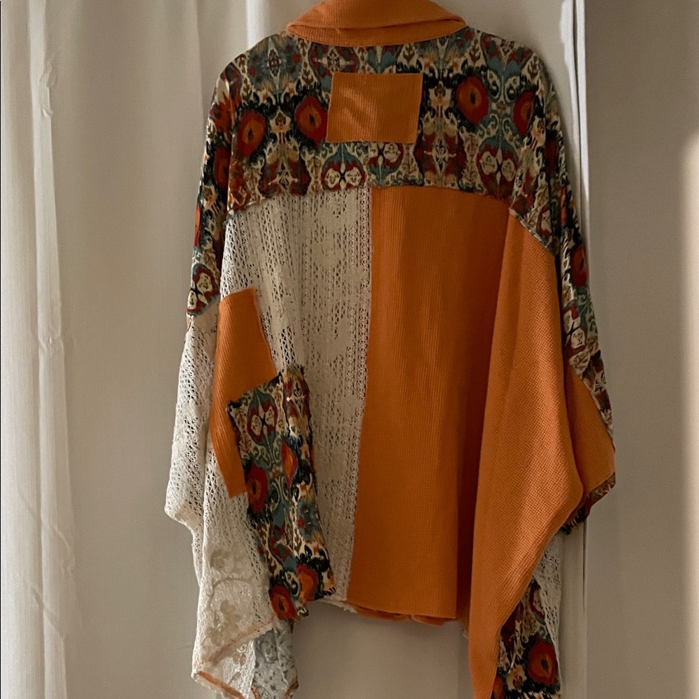 POL Orange and Multicolor Patchwork Blouse - image 9